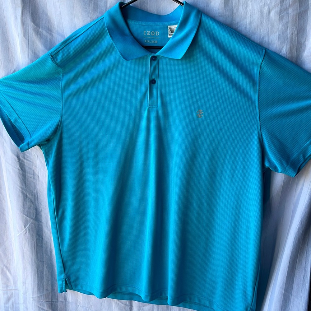 Blue, 100% polyester Izod polo shirt.  3XL